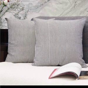 18x18 Striped Modern Throw Pillow Covers (Set of 2 Pillow Cases)